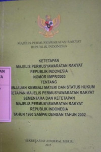 Image of Ketetapan Majelis Permusyawaratan Rakyat Republik Indonesia