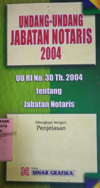Image of Undang-undang Jabatan Notaris 2004